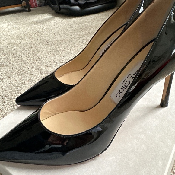 Jimmy Choo Black Patent Leather Romy 85 - Picture 4 of 7